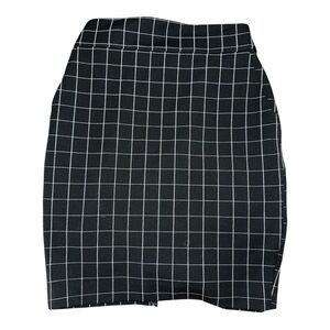 Express Black White Windowpane Pencil Skirt Office Chic Preppy Minimalist Size 0